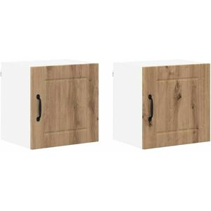 Kitchen Cabinet with Shelf 2 pcs Artisan Oak 40 x 31 x 40 cm vidaXL Kitchen Cabinet with Shelf 2 pcs Artisan Oak 40 x 31 x 40 cm vidaXL