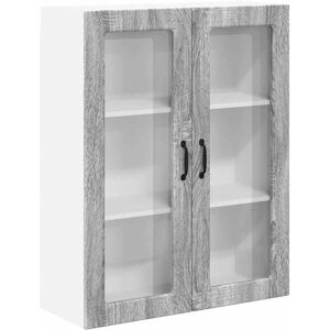 Kitchen Wall Cabinet with Shelf Grey Sonoma 80 x 31 x 100 cm vidaXL Kitchen Wall Cabinet with Shelf Grey Sonoma 80 x 31 x 100 cm vidaXL