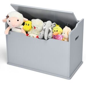 Costway - Large Wooden Toy Box Lift-Top Storage Chest Toy Organizer w/ Seating Bench Costway - Large Wooden Toy Box Lift-Top Storage Chest Toy Organizer w/ Seating Bench