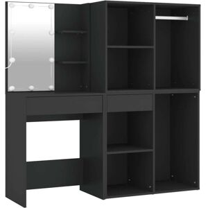 Vidaxl - led Dressing Table with Cabinets Black Engineered Wood Vidaxl - led Dressing Table with Cabinets Black Engineered Wood