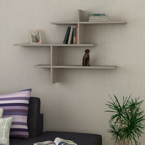 Decortie Leo Modern Floating Shelf 80.5cm Tall - Mocha Grey Decortie Leo Modern Floating Shelf 80.5cm Tall - Mocha Grey