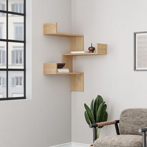 Decortie Luksa Corner Wall Mounted Bookcase - Oak Decortie Luksa Corner Wall Mounted Bookcase - Oak