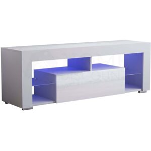 Home Discount - Luna led tv Cabinet Stand 2 Drawer Modern High Gloss Cabinet Unit, White Home Discount - Luna led tv Cabinet Stand 2 Drawer Modern High Gloss Cabinet Unit, White