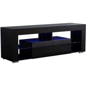 HOME DISCOUNT Luna LED TV Cabinet Stand 2 Drawer Modern High Gloss Cabinet Unit, Black HOME DISCOUNT Luna LED TV Cabinet Stand 2 Drawer Modern High Gloss Cabinet Unit, Black