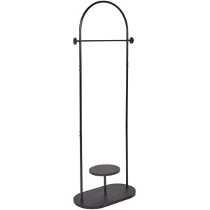 Beliani - Modern Industrial Steel Metal Garment Rack Clothes Stand Black with Shelf Hardin Beliani - Modern Industrial Steel Metal Garment Rack Clothes Stand Black with Shelf Hardin
