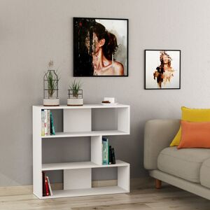 Decortie - Molly Modern Bookcase Display Unit No.1 Short 89cm - White - White Decortie - Molly Modern Bookcase Display Unit No.1 Short 89cm - White - White
