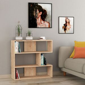Decortie - Molly Modern Bookcase Display Unit No.1 Short 89cm - Natural Oak Effect - Oak Decortie - Molly Modern Bookcase Display Unit No.1 Short 89cm - Natural Oak Effect - Oak