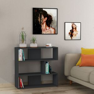 Decortie - Molly Modern Bookcase Display Unit No.1 Short 89cm - Anthracite Grey - Anthracite Grey Decortie - Molly Modern Bookcase Display Unit No.1 Short 89cm - Anthracite Grey - Anthracite Grey