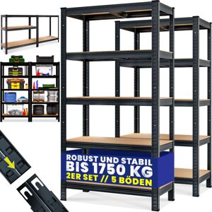 Monzana - Garage Shelves Industrial Racking Heavy Duty Free Standing Plug-In Shelving Units Warehouse Shed Workshop 2er Set - 180x90x40cm - Schwarz Monzana - Garage Shelves Industrial Racking Heavy Duty Free Standing Plug-In Shelving Units Warehouse Shed Workshop 2er Set - 180x90x40cm - Schwarz
