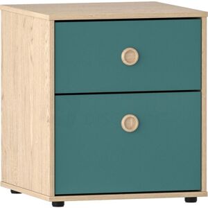Home Discount - Neptune 2 Drawer Bedside Table Cabinet Chest Nightstand Bedroom Furniture, Blue & Oak Home Discount - Neptune 2 Drawer Bedside Table Cabinet Chest Nightstand Bedroom Furniture, Blue & Oak