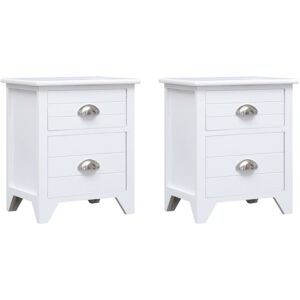 Nightstand 2 pcs with 2 Drawers White Vidaxl Nightstand 2 pcs with 2 Drawers White Vidaxl