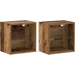 Floating Shelf 2 pcs Brown 40 x 28.5 x 40 cm Engineered wood Vidaxl Floating Shelf 2 pcs Brown 40 x 28.5 x 40 cm Engineered wood Vidaxl