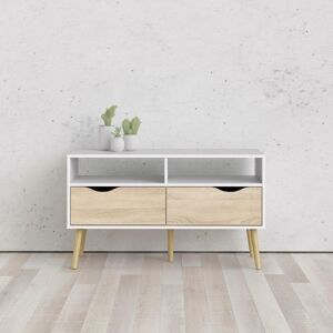 Home Affaire Oslo TV Unit - Retro Inspired White & Oak Home Affaire Oslo TV Unit - Retro Inspired White & Oak