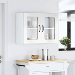 Vidaxl - Kitchen Wall Cabinet with Glass Door Kalmar High Gloss White Engineered Wood Vidaxl - Kitchen Wall Cabinet with Glass Door Kalmar High Gloss White Engineered Wood