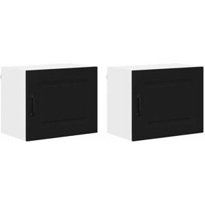 Kitchen Wall Cabinet with Shelf 2 pcs Black 50 x 31 x 40 cm vidaXL Kitchen Wall Cabinet with Shelf 2 pcs Black 50 x 31 x 40 cm vidaXL