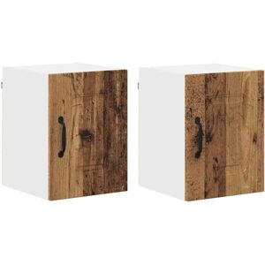 Kitchen Wall Cabinet with Shelf 2 pcs Old Wood 30 x 31 x 40 cm vidaXL Kitchen Wall Cabinet with Shelf 2 pcs Old Wood 30 x 31 x 40 cm vidaXL