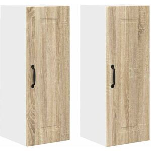 Kitchen Wall Cabinet with Door 2 pcs Sonoma Oak 30 x 31 x 80 cm vidaXL Kitchen Wall Cabinet with Door 2 pcs Sonoma Oak 30 x 31 x 80 cm vidaXL
