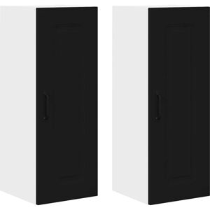 Kitchen Wall Cabinet with Shelf 2 pcs Black 30 x 31 x 80 cm vidaXL Kitchen Wall Cabinet with Shelf 2 pcs Black 30 x 31 x 80 cm vidaXL