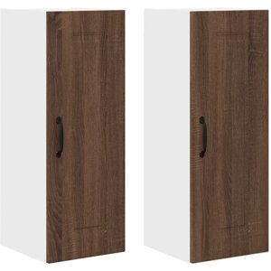 Kitchen Wall Cabinet with Shelf 2 pcs Brown Oak 30 x 31 x 80 cm vidaXL Kitchen Wall Cabinet with Shelf 2 pcs Brown Oak 30 x 31 x 80 cm vidaXL