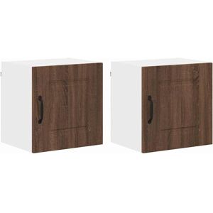 Kitchen Wall Cabinet with Shelf 2 pcs Brown Oak 40 x 31 x 40 cm vidaXL Kitchen Wall Cabinet with Shelf 2 pcs Brown Oak 40 x 31 x 40 cm vidaXL