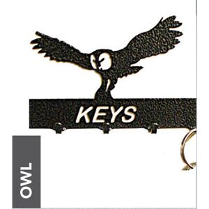 Owl Key Holder - Rack - Solid Steel - W15 x H9 cm - Black Owl Key Holder - Rack - Solid Steel - W15 x H9 cm - Black