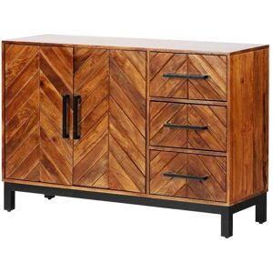 Parquet 120 cm Sideboard - Mango Wood/Iron - L40 x W120 x H80 cm - PP Finish Parquet 120 cm Sideboard - Mango Wood/Iron - L40 x W120 x H80 cm - PP Finish
