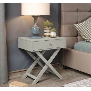 Home Source - Petite Bedside Table 1 Drawer Nightstand Bedroom Cabinet Grey Drawer Storage Home Source - Petite Bedside Table 1 Drawer Nightstand Bedroom Cabinet Grey Drawer Storage