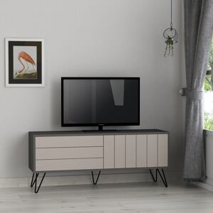 Decortie Picadilly Modern TV Stand Multimedia Centre TV Unit With Storage Cabinet 139cm - Anthracite Grey / Mocha Grey Decortie Picadilly Modern TV Stand Multimedia Centre TV Unit With Storage Cabinet 139cm - Anthracite Grey / Mocha Grey