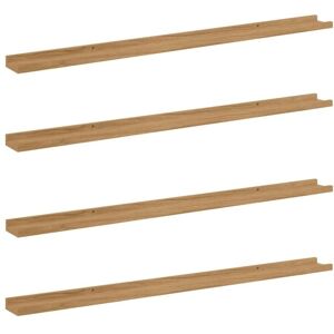 Wall Shelf 4 pcs Brown 115 x 9 x 3 cm Engineered Wood vidaXL Wall Shelf 4 pcs Brown 115 x 9 x 3 cm Engineered Wood vidaXL