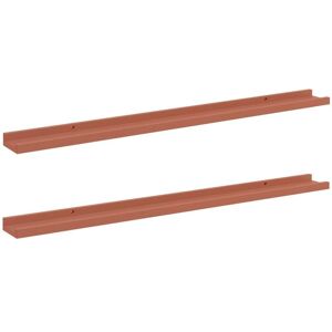 Wall Shelf with Shelf 2 pcs Red 100 x 9 x 3 cm Engineered Wood vidaXL Wall Shelf with Shelf 2 pcs Red 100 x 9 x 3 cm Engineered Wood vidaXL