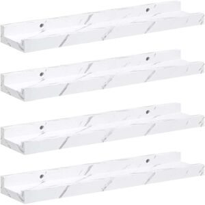 Wall Shelf 4 pcs White Marble 40 x 9 x 3 cm Engineered Wood vidaXL Wall Shelf 4 pcs White Marble 40 x 9 x 3 cm Engineered Wood vidaXL