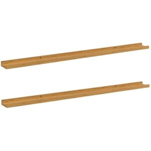 Wall Shelf 2 pcs Beige 115 x 9 x 3 cm Engineered Wood vidaXL Wall Shelf 2 pcs Beige 115 x 9 x 3 cm Engineered Wood vidaXL