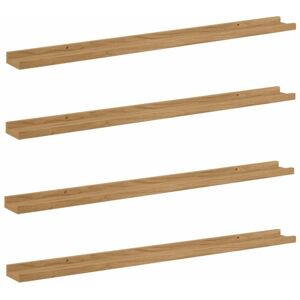 Wall Shelf 4 pcs Brown 100 x 9 x 3 cm Engineered Wood vidaXL Wall Shelf 4 pcs Brown 100 x 9 x 3 cm Engineered Wood vidaXL