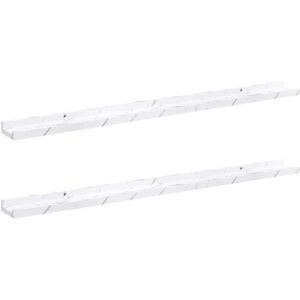 Wall Shelf 2 pcs White Marble 100 x 9 x 3 cm Engineered Wood vidaXL Wall Shelf 2 pcs White Marble 100 x 9 x 3 cm Engineered Wood vidaXL