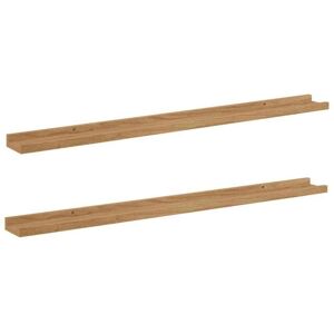 Wall Shelf 2 pcs Brown 100 x 9 x 3 cm Engineered Wood vidaXL Wall Shelf 2 pcs Brown 100 x 9 x 3 cm Engineered Wood vidaXL