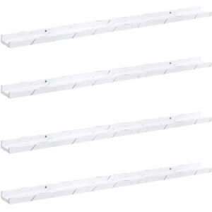 Wall Shelf 4 pcs White Marble 100 x 9 x 3 cm Engineered Wood vidaXL Wall Shelf 4 pcs White Marble 100 x 9 x 3 cm Engineered Wood vidaXL
