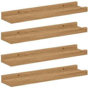 Wall Shelf with Shelf 4 pcs Brown 40 x 9 x 3 cm Engineered Wood vidaXL Wall Shelf with Shelf 4 pcs Brown 40 x 9 x 3 cm Engineered Wood vidaXL