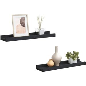 Picture Frame Ledge Shelves 2 pcs Black 40x9x3 cm mdf Vidaxl Picture Frame Ledge Shelves 2 pcs Black 40x9x3 cm mdf Vidaxl