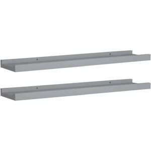 Picture Frame Ledge Shelves 2 pcs Grey 60x9x3 cm mdf Vidaxl Picture Frame Ledge Shelves 2 pcs Grey 60x9x3 cm mdf Vidaxl