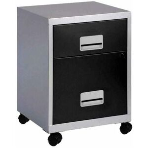 Combi Filing Cabinet 2 Drawer - Silver/Black - Pierre Henry Combi Filing Cabinet 2 Drawer - Silver/Black - Pierre Henry