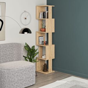 Decortie - Piri Modern Bookcase Display Unit Tall 161cm - Oak / Oak - Oak / Oak Decortie - Piri Modern Bookcase Display Unit Tall 161cm - Oak / Oak - Oak / Oak