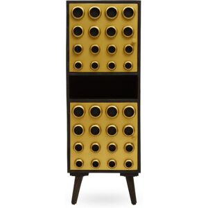 Premier Housewares Interiors by Premier Storage Cabinets, Black Mango Wood with Warm Metallic Finish, Two Door Storage & Modern Shelving Space Premier Housewares Interiors by Premier Storage Cabinets, Black Mango Wood with Warm Metallic Finish, Two Door Storage & Modern Shelving Space