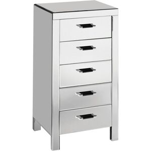 Premier Housewares Interiors by Premier 5 Drawers Mirrored Chest, Modern chest of drawers, Spacious Storage Chest For Living Room, Drawer Chest Premier Housewares Interiors by Premier 5 Drawers Mirrored Chest, Modern chest of drawers, Spacious Storage Chest For Living Room, Drawer Chest