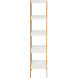 Premier Housewares Nostra 5 Tier White / Bamboo Shelf Unit Premier Housewares Nostra 5 Tier White / Bamboo Shelf Unit