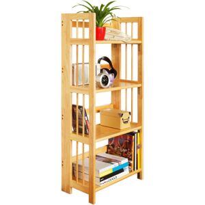 Rubberwood Racking Storage Shelving Unit 4-Tier Folding Shelving Unit Garage Storage Bathroom Organiser Shelving 115 x 54 x 30 cm - Premier Housewares Rubberwood Racking Storage Shelving Unit 4-Tier Folding Shelving Unit Garage Storage Bathroom Organiser Shelving 115 x 54 x 30 cm - Premier Housewares