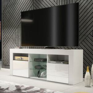 Olivia Furniture - Pulse tv Unit 145cm - White with Gloss Doors Olivia Furniture - Pulse tv Unit 145cm - White with Gloss Doors