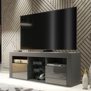 Olivia Furniture - Pulse tv Unit 145cm - Dark Grey with Gloss Doors Olivia Furniture - Pulse tv Unit 145cm - Dark Grey with Gloss Doors