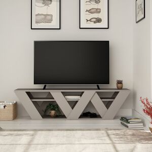 Decortie Ralla Modern TV Stand Multimedia Centre TV Unit Mocha Grey With Shelves 158cm Decortie Ralla Modern TV Stand Multimedia Centre TV Unit Mocha Grey With Shelves 158cm
