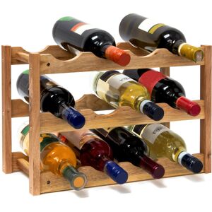 Relaxdays - Realxdays Free-Standing Small Wine Rack: 28 x 42.5 x 21 cm Wooden Bottle Stand With Three Shelves For 12 Bottles, Small Wine Bottle Relaxdays - Realxdays Free-Standing Small Wine Rack: 28 x 42.5 x 21 cm Wooden Bottle Stand With Three Shelves For 12 Bottles, Small Wine Bottle