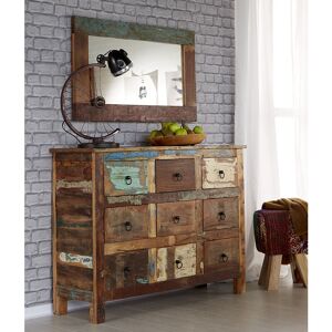 VERTY FURNITURE Reclaimed Boat 9 Drawer Chest - Multicolour VERTY FURNITURE Reclaimed Boat 9 Drawer Chest - Multicolour